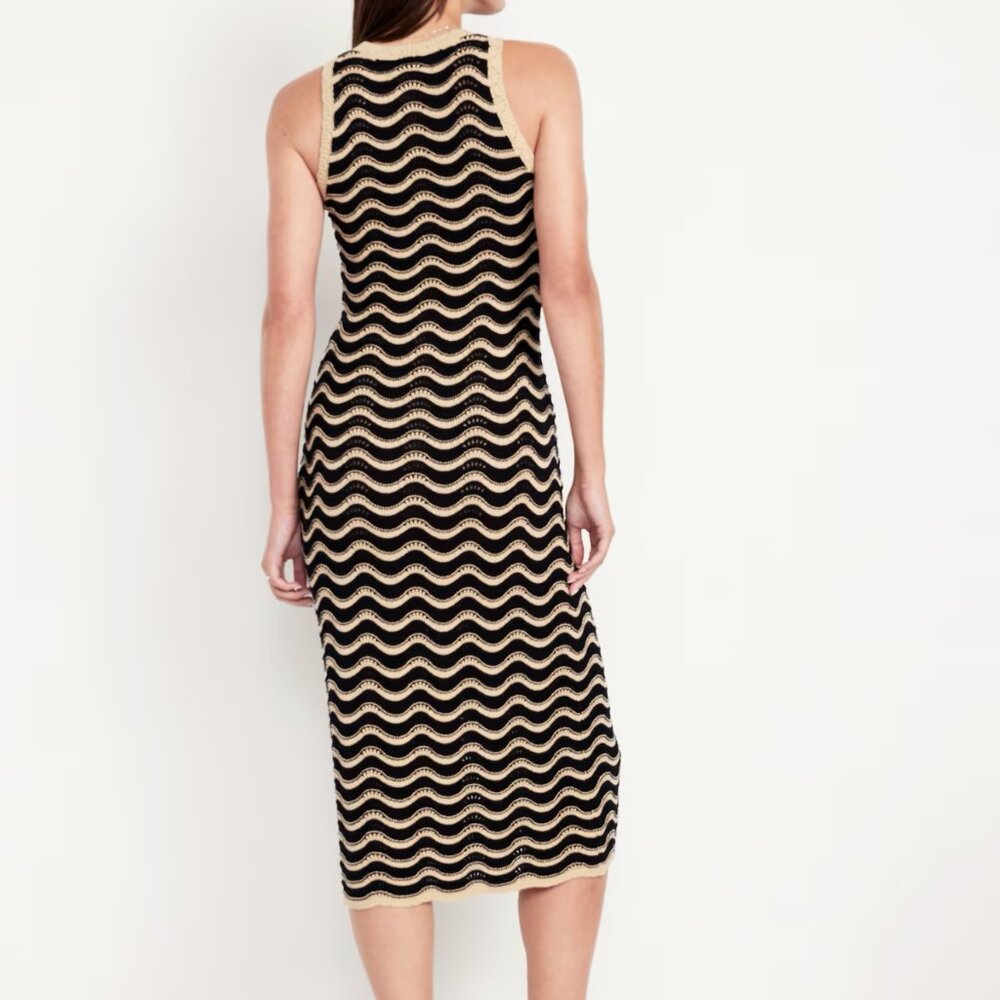Sleeveless Pointelle Knit Midi Dress • Old Navy • Size Medium - Picture 2 of 9
